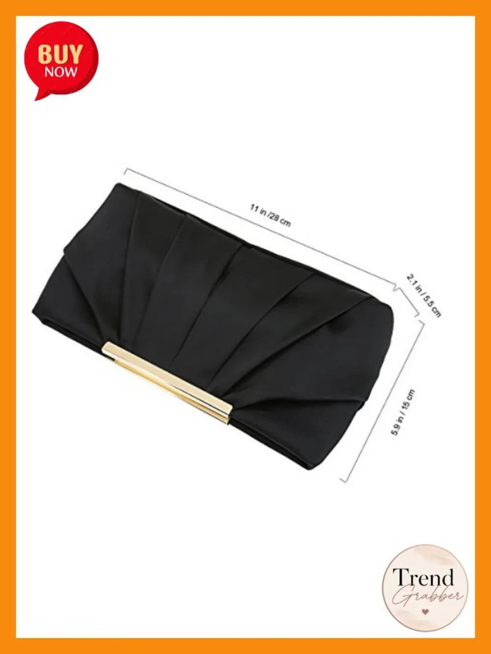 Pleated Satin Clutch Evening Bag with Detachable Chain Handbag